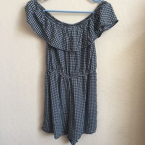 Gingham Off the Shoulder Romper